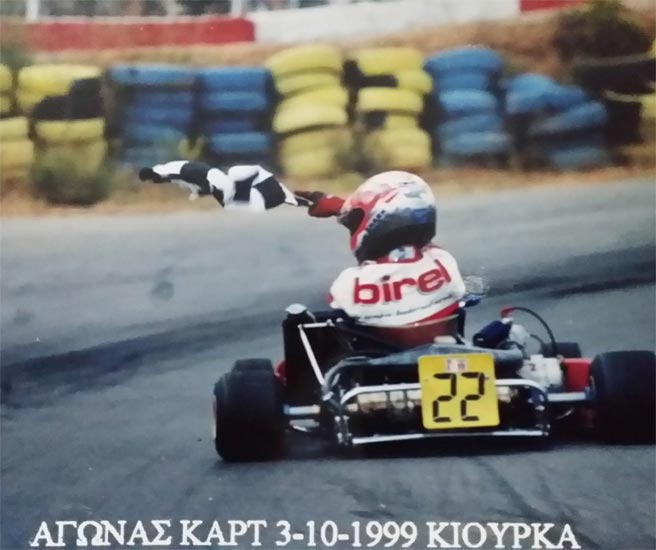 Dimitris Velios go kart race in Kiourka